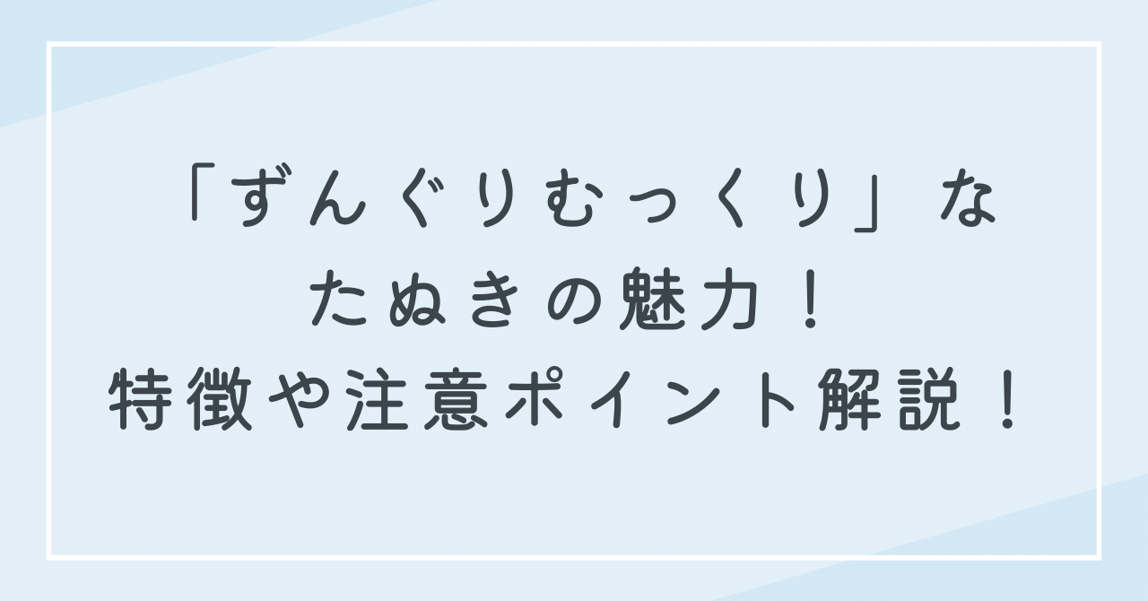 ずんぐりむっくりなたぬきの魅力とは？見かけたときの注意ポイント！